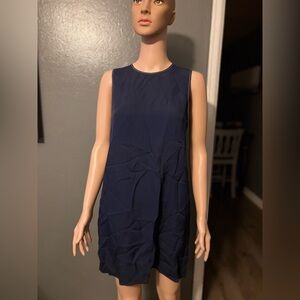 Theory Silk Navy Blue Mini Dress